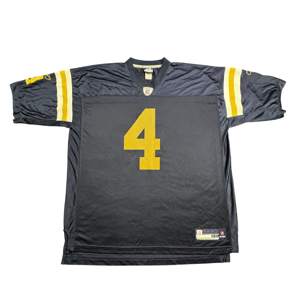 Brett Favre 4 New York Jets‎ Reebok Jersey Mens 2XL Blue Yellow Throwback